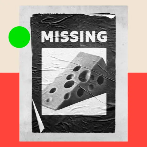 BBC A missing poster featuring a slice of cheese