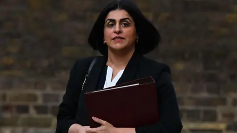 Home Secretary Shabana Mahmood arriving at Downing Street in October 2025