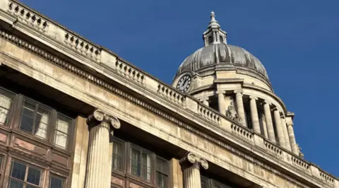 Nottingham Council House with a blue sky in the background