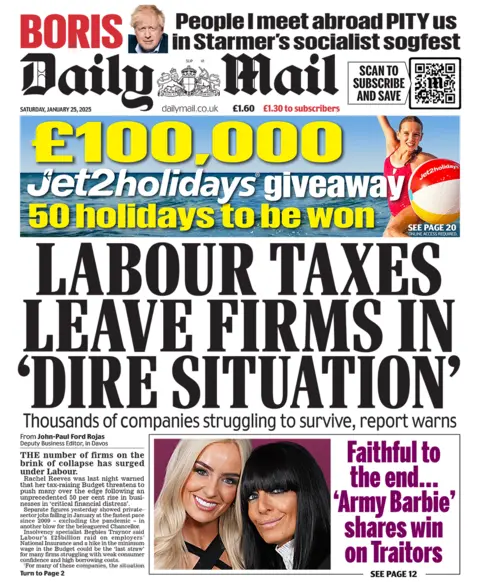 The headline in the mail reads: "Labor tax leaves companies in 'critical situation'", 