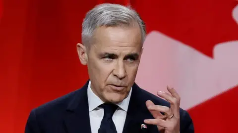 Mark Carney speaks after winning the race in Ottawa on 9 March 2025