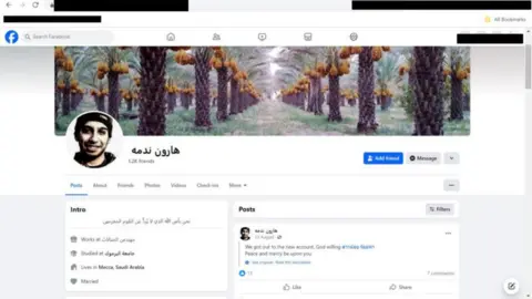 Greater Manchester Police A screenshot of a Facebook page linked to Walid  Saadaoui 