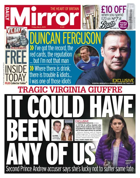 The headline on the front page of the Daily Mirror reads "it could have been any of us."