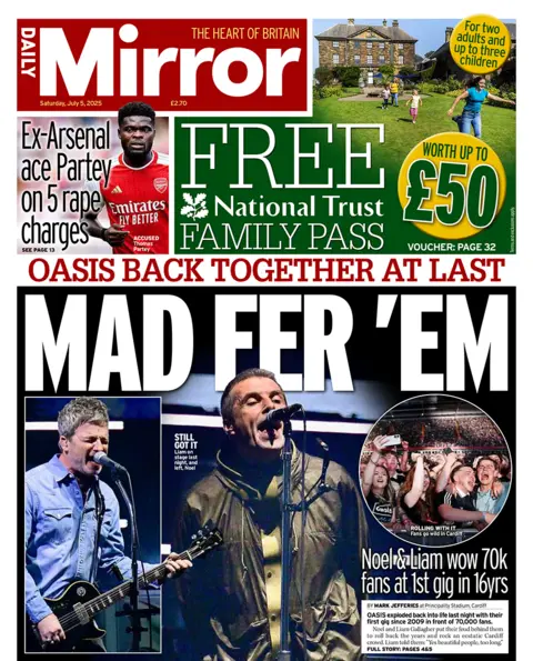 The Mirror headlines "Mad fer 'em"