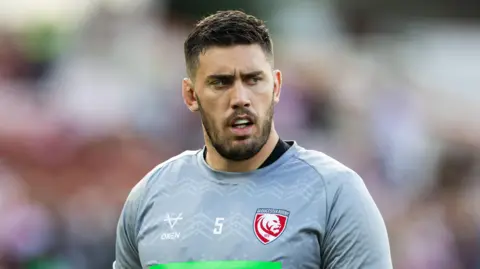 Matias Alemanno on the field this season during a pre-match warm-up for Gloucester