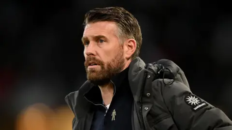 Rob Edwards on the touchline during a Luton match