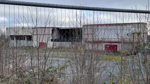 The former Showcase cinema in Derby that has been partially demolished