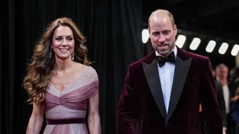 Getty Images Prince and Princess of Wales at the Baftas