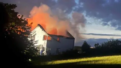 Charlie Morgan Property fire in Capel Seion
