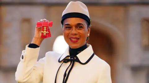 Victoria Jones - Pool/Getty Images Pauline Black receiving her OBE