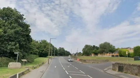 A google street view image of Rotherham Road in Monk Bretton at its junction with Long Causeway