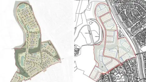 Telford and Wrekin Council Two aerial-view images of the planned development. Some people think they look like a particular part of the male anatomy...