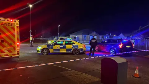 Police cordon in Scarborough Rise in Derby