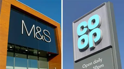 Alamy M&S and Co-op store fronts