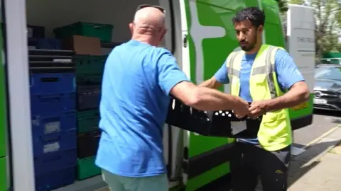 BBC Felix Project delivery van and workers 