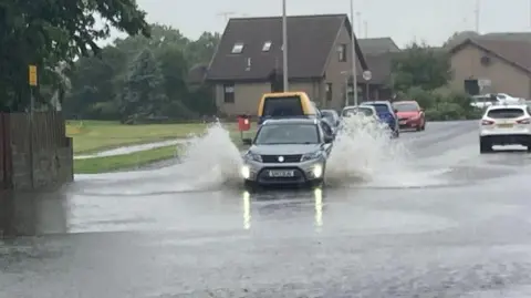 Heavy rain in Peterhead