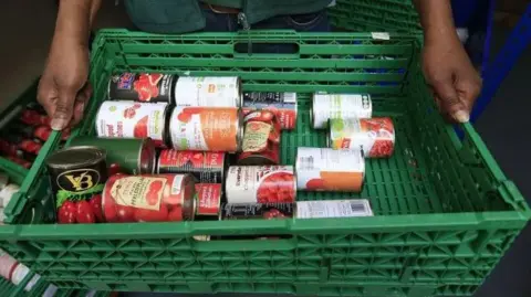 PA Media A tray of donated food