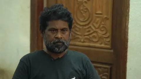 BBC Tamil Akash's father, Rajesh, speaking to BBC journalists from his home in Tamil Nadu state.