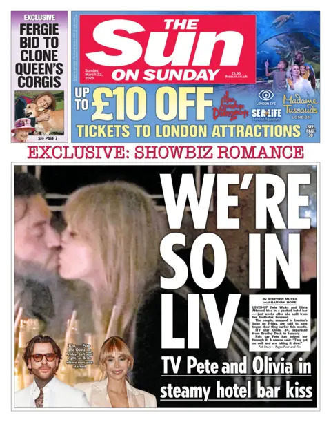 The headline on the front page of the Sun reads: “We're so in Liv”.