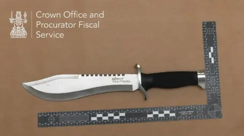 COPFS A police exhibit picture of the hunting knife