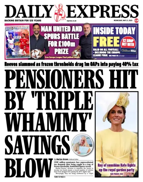  "Pensioners hit by 'triple whammy' savings blow".
