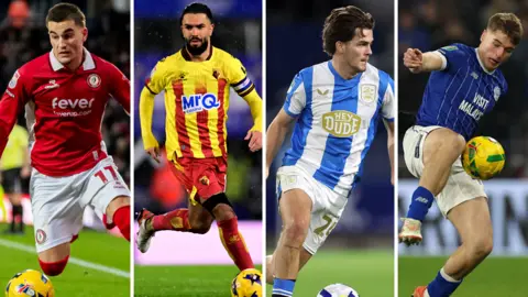 (left to right) Anis Mehmeti, Imran Louza, Leo Castledine and Dylan Lawlor