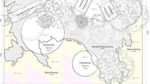 Studio Bristow Plan of the Size of Wales garden