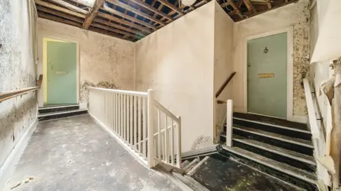 Clarke Gammon Mould on landing and stairs in room at Old Manor House, East Horsley 