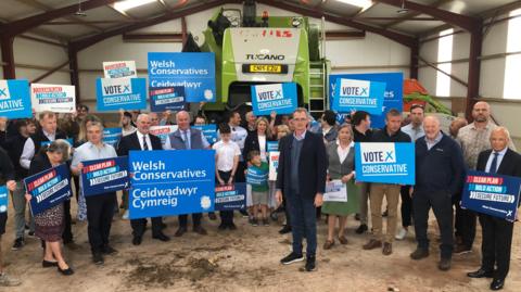 Conservative leaders and supporters at the campaign launch in Monmouthshire