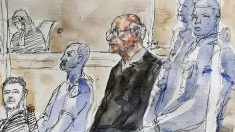 AFP Court sketch of Joel Le Scouarnec astatine  his archetypal  proceedings  successful  2020