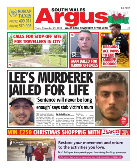 South Wales Argus South Wales Argus front page