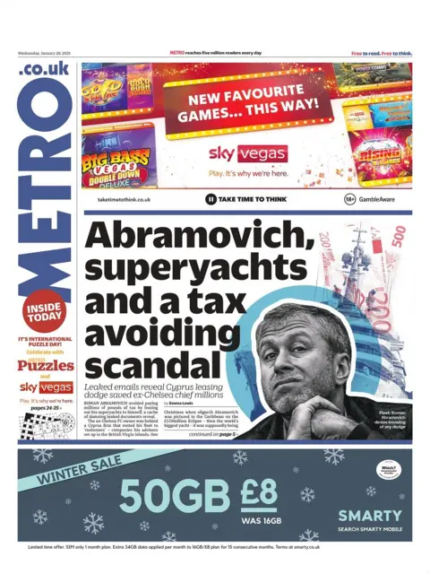 Metro front page 29 January 2025