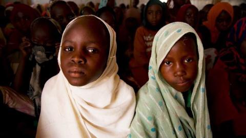 Sudanese pupils at a refugee camp in Chad