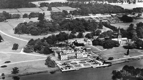 National Trust A black and white view of Clumber House before it was lost