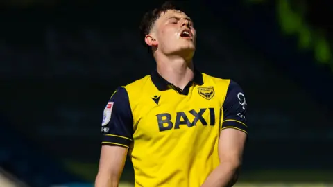 Getty Images Will Lankshear of Oxford United during the Sky Bet Championship match between Oxford United and Sheffield Wednesday at Kassam Stadium on April 25, 2026 in Oxford, England. 