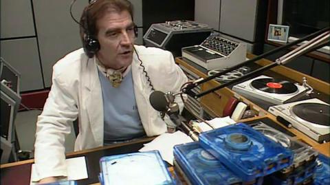 Gerry Anderson in the radio studio.