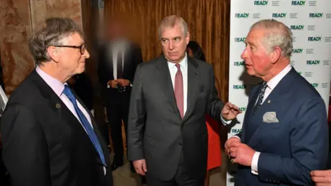 Getty Images Prince Andrew Mountbatten next to Bill Gates