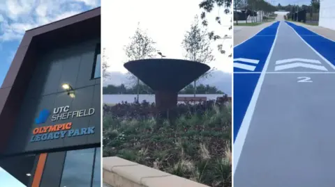 Three views of Sheffield Olympic Legacy Park.