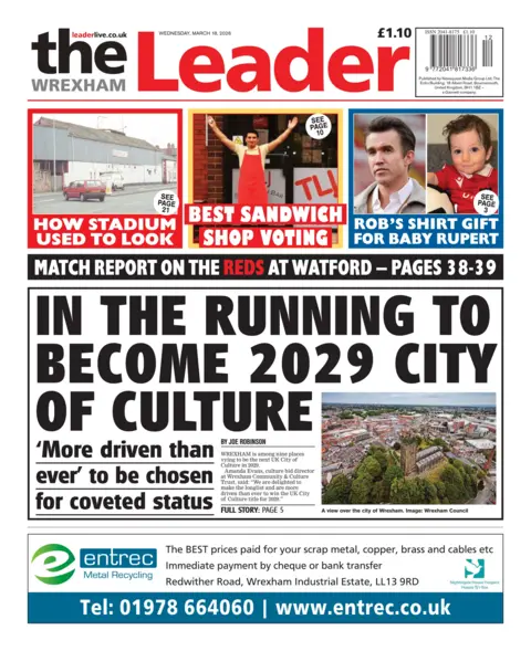 Wrexham Leader Wrexham Leader front page