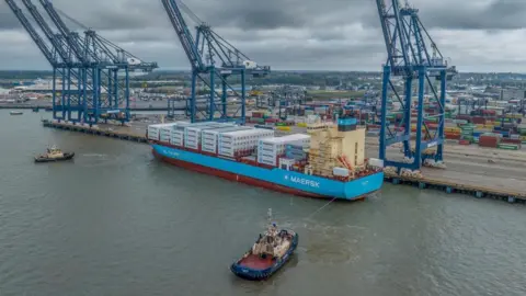 Jeff Welch The Laura Maersk at the Port of Felixstowe