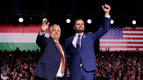 Reuters U.S. Vice President JD Vance and Hungarian Prime Minister Viktor Orban appear on stage together