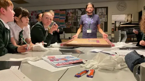 Madeley School Pupils and teacher