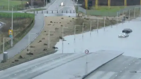 Bee Network Flooding on the A555 on New Year's Day