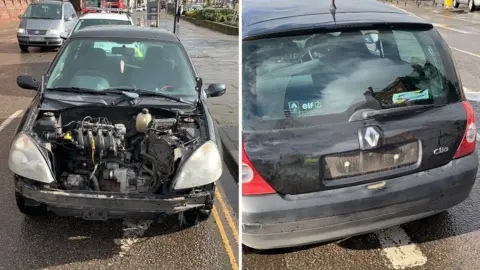 Norfolk Police Damaged car