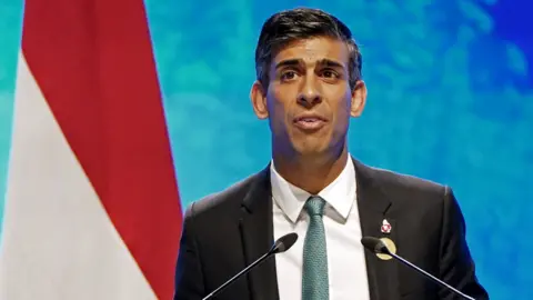 Rishi Sunak addressing delegates at COP27 in November 2022