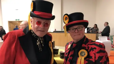 Members of the Monster Raving Loony Party in Dewsbury