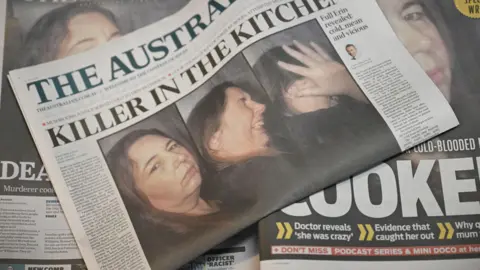 EPA The front cover of The Australian newspaper with coverage of Erin Patterson's verdict on the front page 