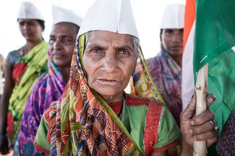 Getty Images Tribal protestors in Jharkhand