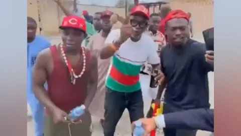 X Protesters filmed at Nigeria's new art museum 