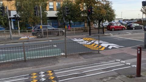 Newly-painted crossing in Hull